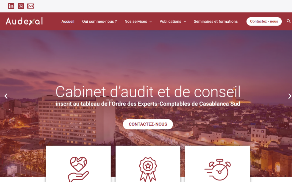Homepage of the AUDEXAL website
